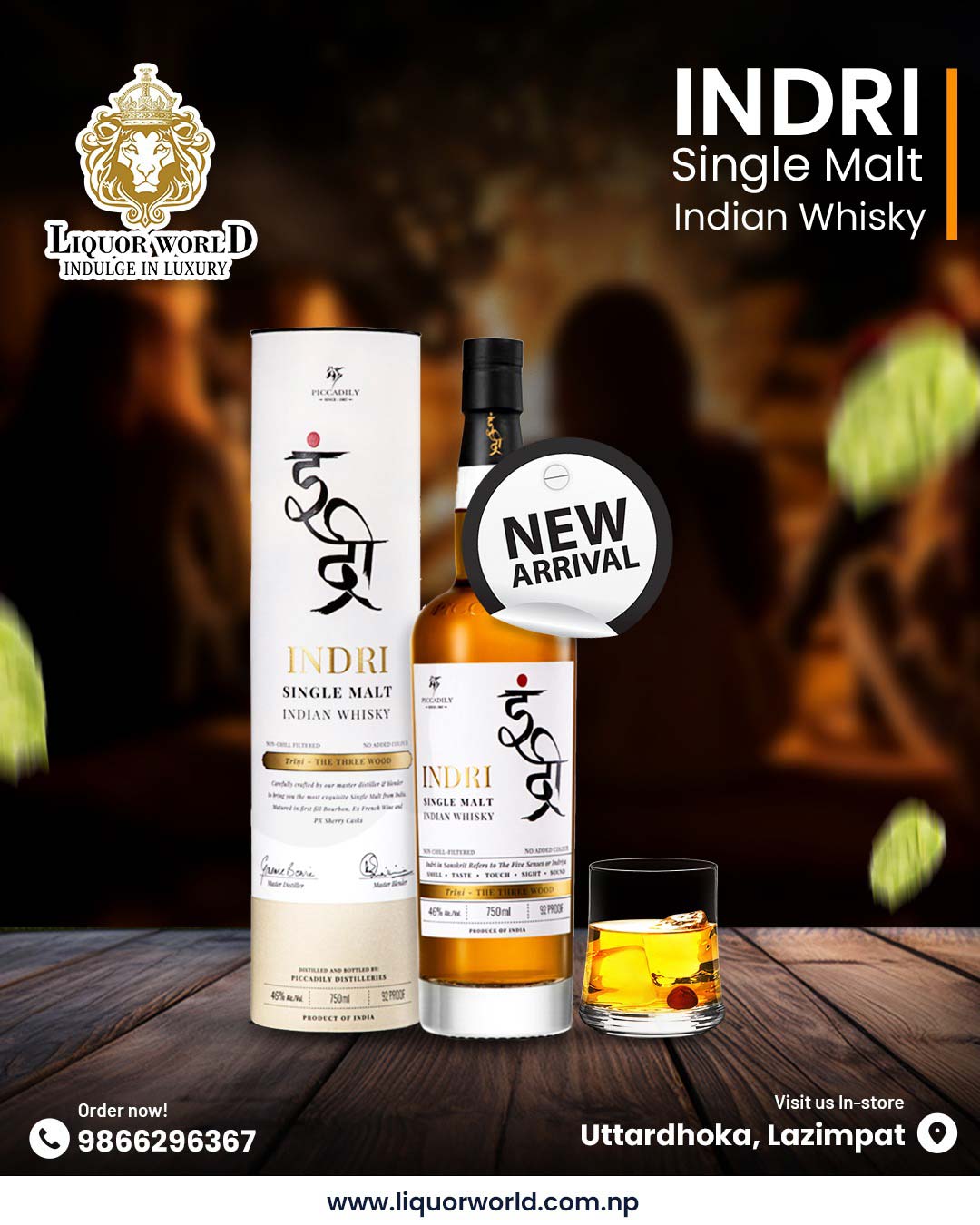 Indri Single Malt Indian Whisky 700ML - New Arrival