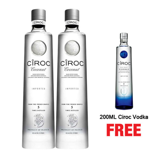 Ciroc Vodka Coconut 1L x 2 Bottles + Ciroc 200ML Free