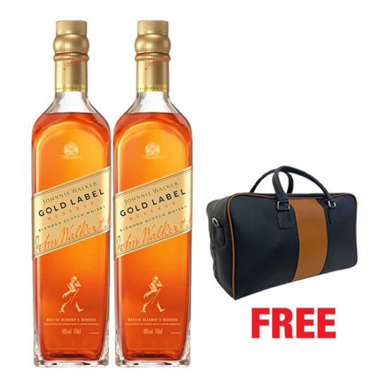 Johnnie Walker Gold Label 1L x 2 Bottles + 1 Duffle Bag Free